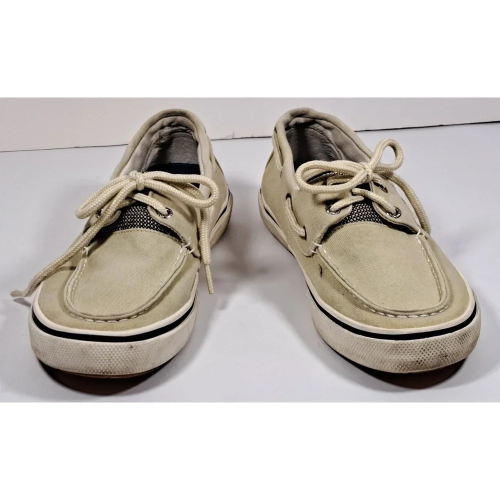 Sperry Top‎ Siders Men's Halyard 2-Eye Boat Shoes Tan Beige Size 8M